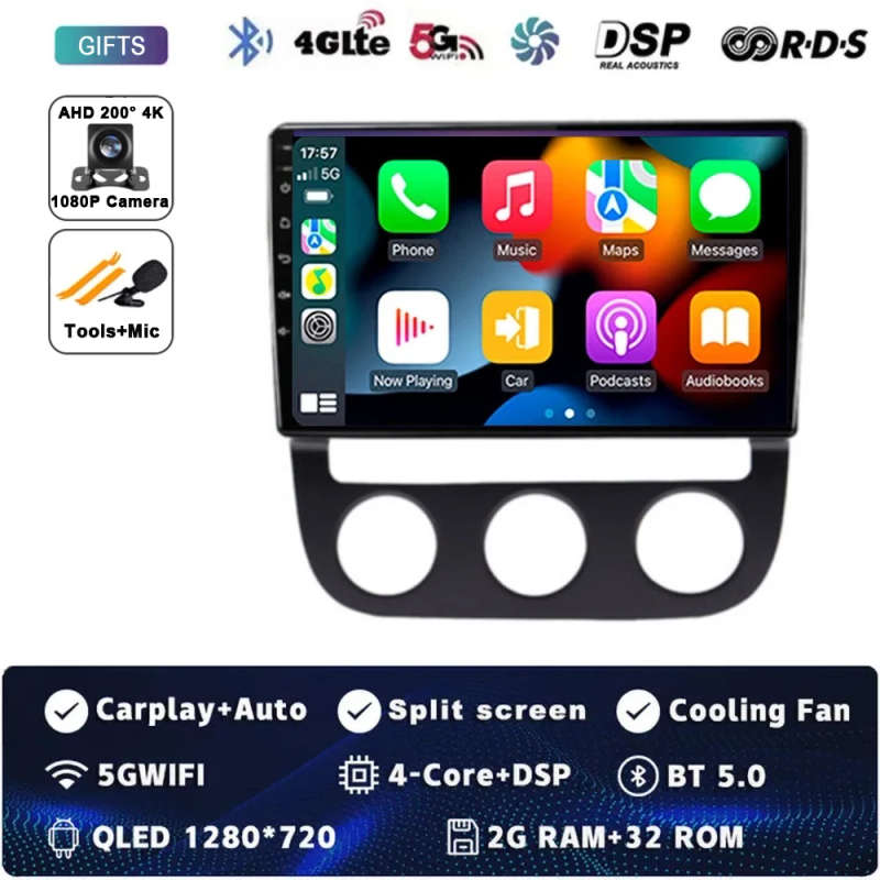 Android 14 Car Radio For Volkswagen Jetta 5 2005 2006 2007 - 2010 Navigation GPS Multimedia Playe...