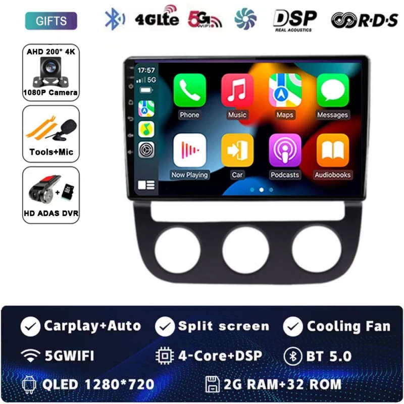 Android 14 Car Radio For Volkswagen Jetta 5 2005 2006 2007 - 2010 Navigation GPS Multimedia Playe...
