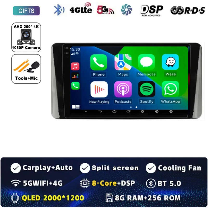 Android 14 Car Radio For Volkswagen Polo Mk6 VI 6 2020 - 2022 QLED Auto Multimedia Player Navigat...
