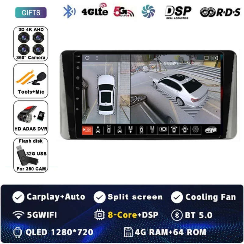 Android 14 Car Radio For Volkswagen Polo Mk6 VI 6 2020 - 2022 QLED Auto Multimedia Player Navigat...