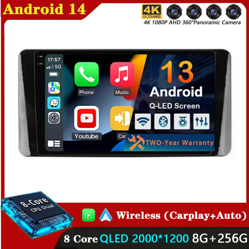 Android 14 Car Radio For Volkswagen Polo Mk6 VI 6 2020 - 2022 QLED Auto Multimedia Player Navigat...