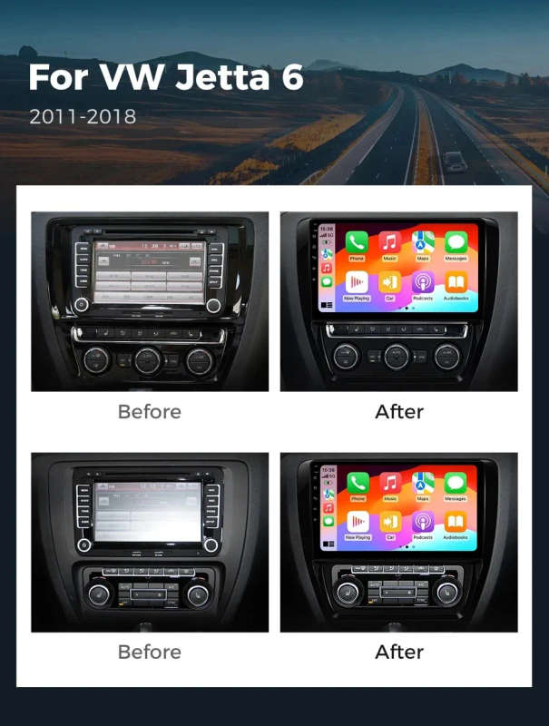Android 14 Car Radio For Volkswagen VW Jetta 6 MK6 Wireless Carplay Auto Multimedia Player Car St...