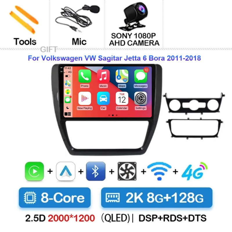 Android 14 Car Radio For Volkswagen VW Jetta 6 MK6 Wireless Carplay Auto Multimedia Player Car St...