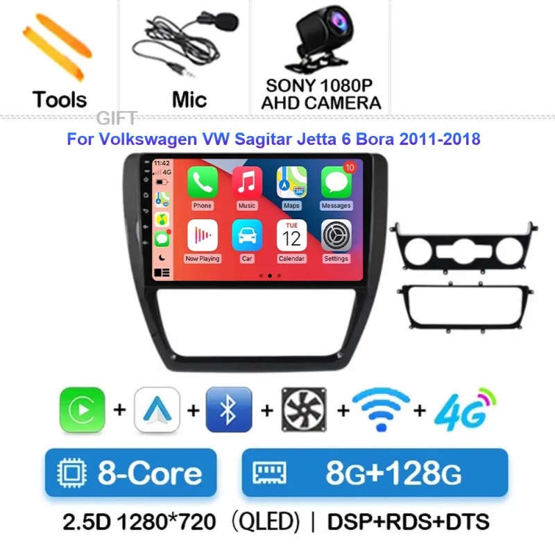 Android 14 Car Radio For Volkswagen VW Jetta 6 MK6 Wireless Carplay Auto Multimedia Player Car St...