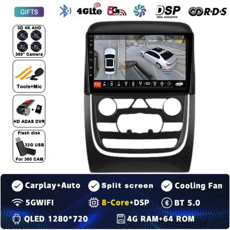 Android 14 Car Radio Multimedia Video Player For Dodge Durango 3 WD 2013 - 2020 Navigation GPS No...