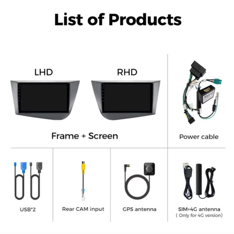 Android 14 Car Radio Navigation GPS Carplay For Seat Leon 2 MK2 2005-2012 Multimedia Video No DVD...