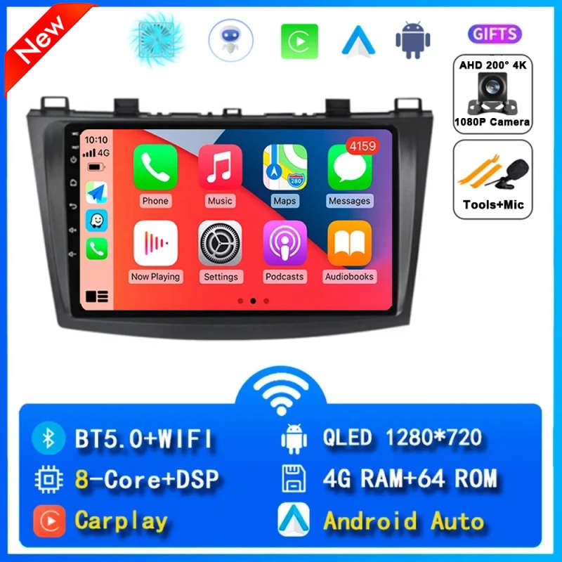 Android 14 Car Radio for Mazda 3 2004 2005 2006 2007 2008 - 2013 Navigation GPS Multimedia Player...
