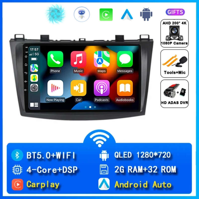 Android 14 Car Radio for Mazda 3 2004 2005 2006 2007 2008 - 2013 Navigation GPS Multimedia Player...