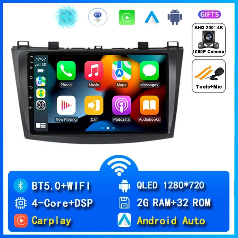 Android 14 Car Radio for Mazda 3 2004 2005 2006 2007 2008 - 2013 Navigation GPS Multimedia Player...