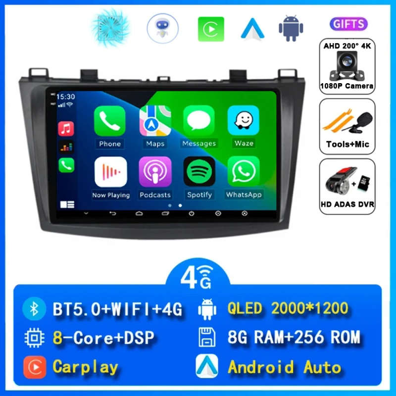Android 14 Car Radio for Mazda 3 2004 2005 2006 2007 2008 - 2013 Navigation GPS Multimedia Player...