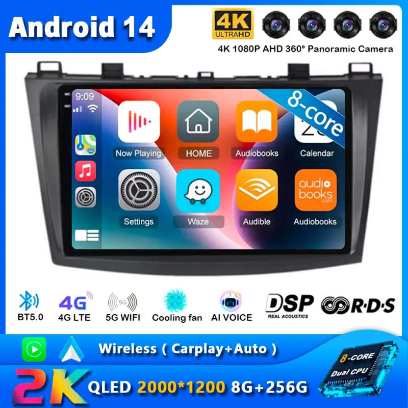 Android 14 Car Radio for Mazda 3 2004 2005 2006 2007 2008 - 2013 Navigation GPS Multimedia Player...