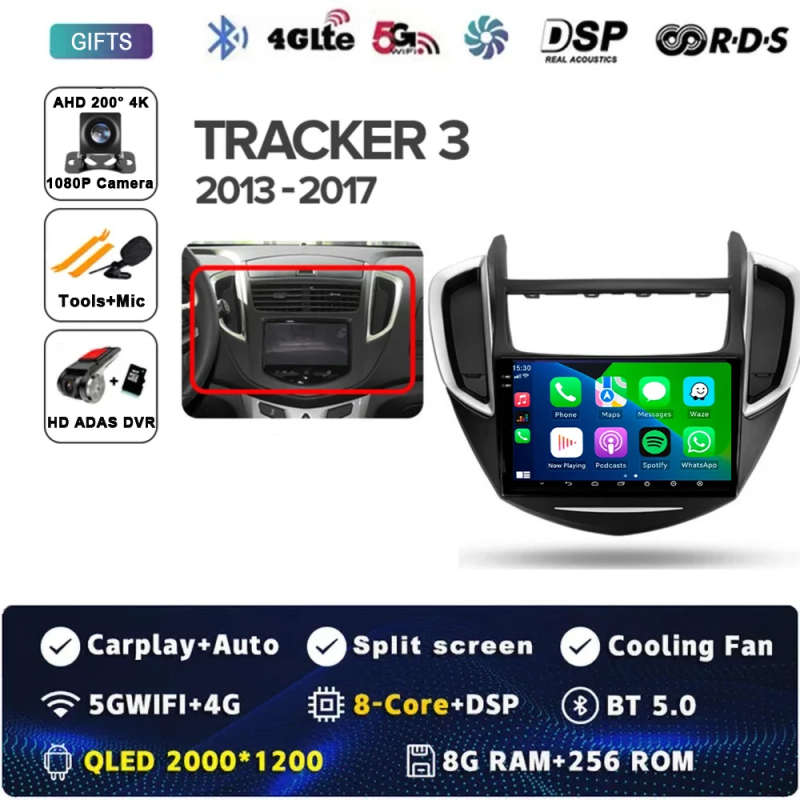 Android 14 Carplay Auto For Chevrolet Tracker 3 2013 - 2017 Car Radio Multimedia Video Player Nav...