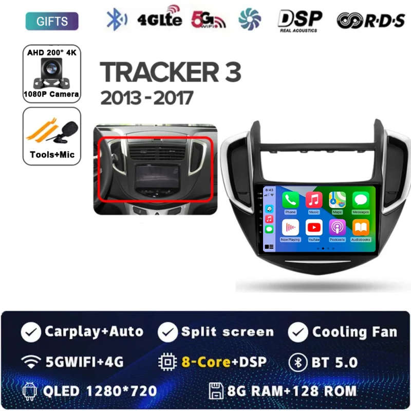 Android 14 Carplay Auto For Chevrolet Tracker 3 2013 - 2017 Car Radio Multimedia Video Player Nav...