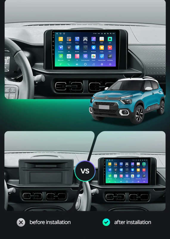 Android 14 Carplay Auto For Citroen C3 2022 - 2023 Car Radio Multimedia Video Player Navigation G...