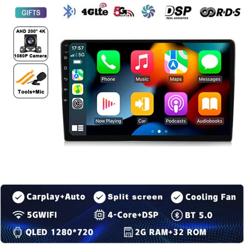 Android 14 Carplay Auto For FIAT Panda 2003 - 2012 Car Radio Multimedia Video Player Navigation G...