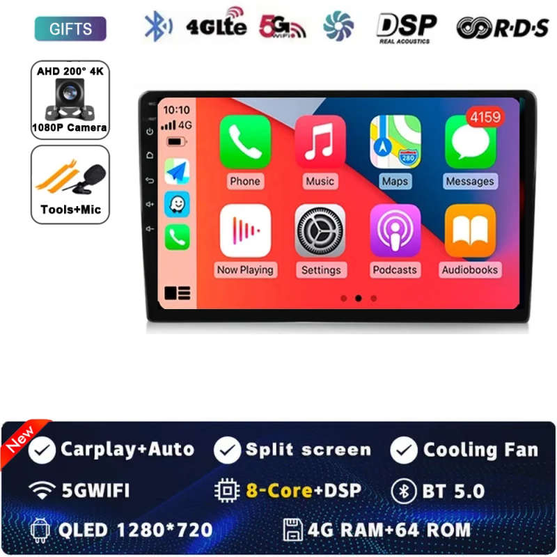 Android 14 Carplay Auto For FIAT Panda 2003 - 2012 Car Radio Multimedia Video Player Navigation G...