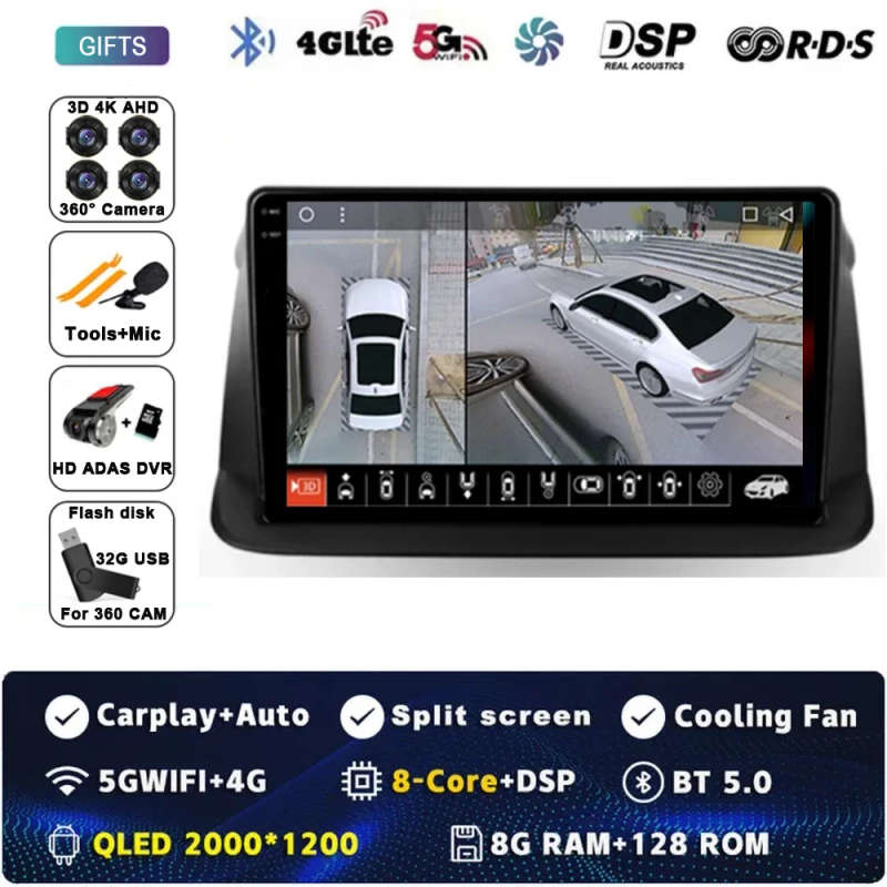Android 14 Carplay Auto For Honda Stepwgn 3 2005 - 2008 Car Radio Multimedia Video Player Navigat...
