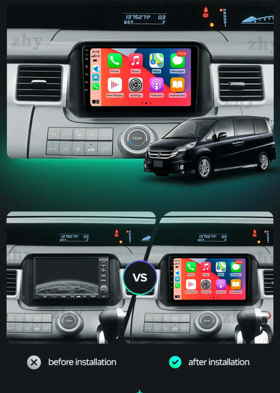 Android 14 Carplay Auto For Honda Stepwgn 3 2005 - 2008 Car Radio Multimedia Video Player Navigat...