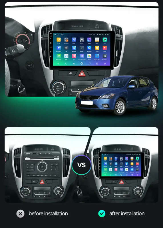 Android 14 Carplay Auto For Kia Ceed ED 2006 - 2012 Car Radio Multimedia Video Player Navigation ...