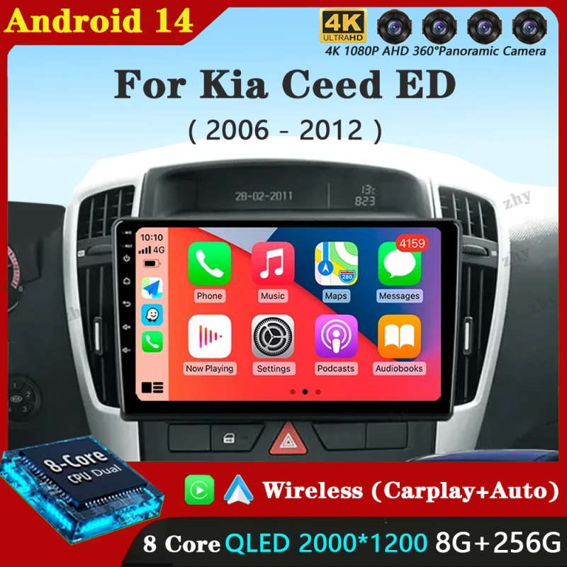 Android 14 Carplay Auto For Kia Ceed ED 2006 - 2012 Car Radio Multimedia Video Player Navigation ...