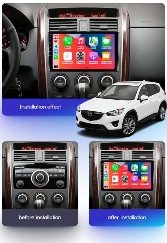 Android 14 Carplay Auto For Mazda CX-9 2007-2015 Car Radio Multimedia Video Player Navigation GPS...