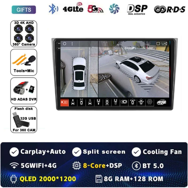 Android 14 Carplay Auto For Mazda CX-9 2007-2015 Car Radio Multimedia Video Player Navigation GPS...
