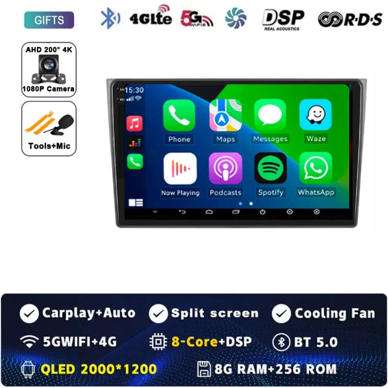 Android 14 Carplay Auto For Mazda CX-9 2007-2015 Car Radio Multimedia Video Player Navigation GPS...