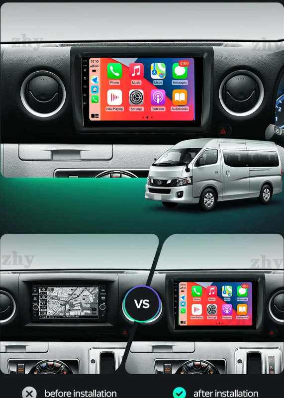 Android 14 Carplay Auto For Nissan NV350 2012-2017 Car Radio Multimedia Video Player Navigation G...