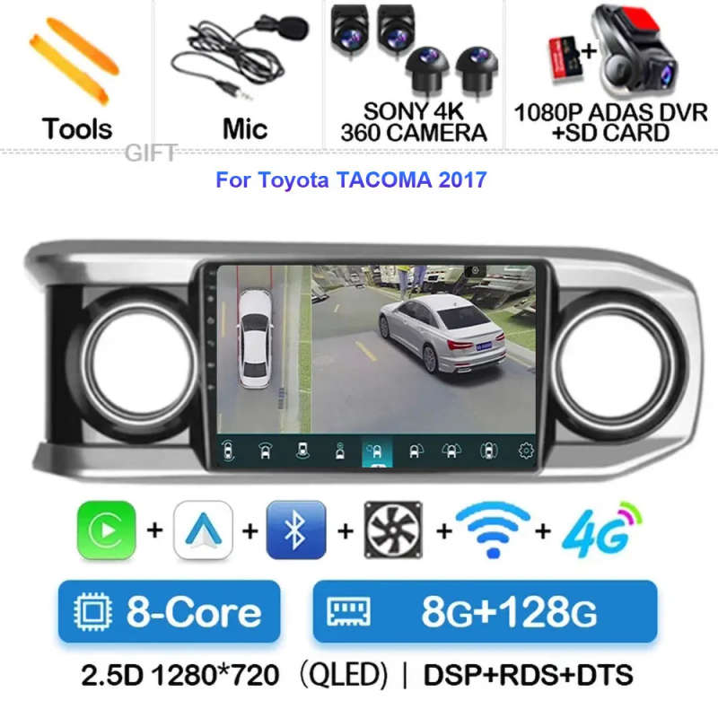 Android 14 Carplay Auto For Toyota TACOMA 2017 Car Radio Multimidia Video Player GPS Navigation 2...