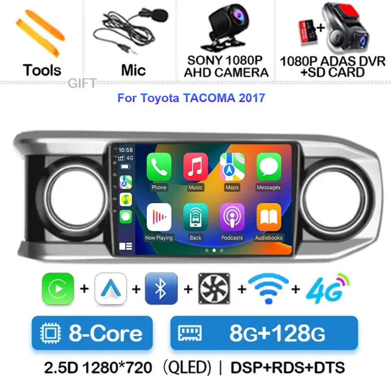 Android 14 Carplay Auto For Toyota TACOMA 2017 Car Radio Multimidia Video Player GPS Navigation 2...