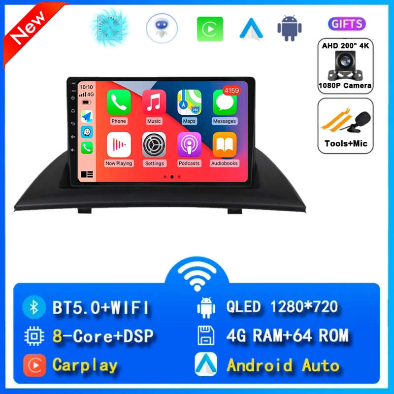 Android 14 Carplay Car Radio For BMW X3 E83 2004 2005 2006 2007 2008 - 2012 Navigation GPS Multim...