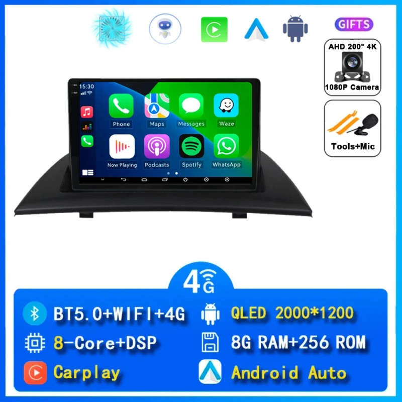 Android 14 Carplay Car Radio For BMW X3 E83 2004 2005 2006 2007 2008 - 2012 Navigation GPS Multim...
