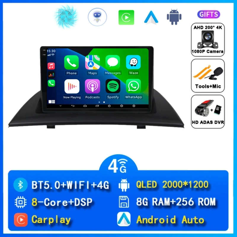 Android 14 Carplay Car Radio For BMW X3 E83 2004 2005 2006 2007 2008 - 2012 Navigation GPS Multim...