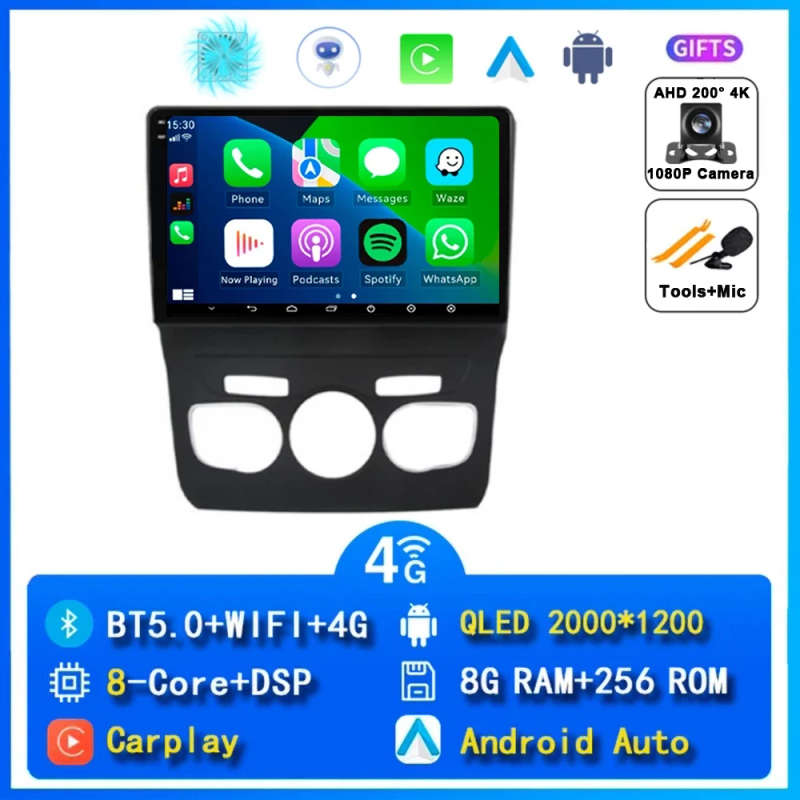 Android 14 Carplay Car Radio For Citroen C4 C4L DS4 2013 2014 2015 2016 2017 Navigation GPS Multi...
