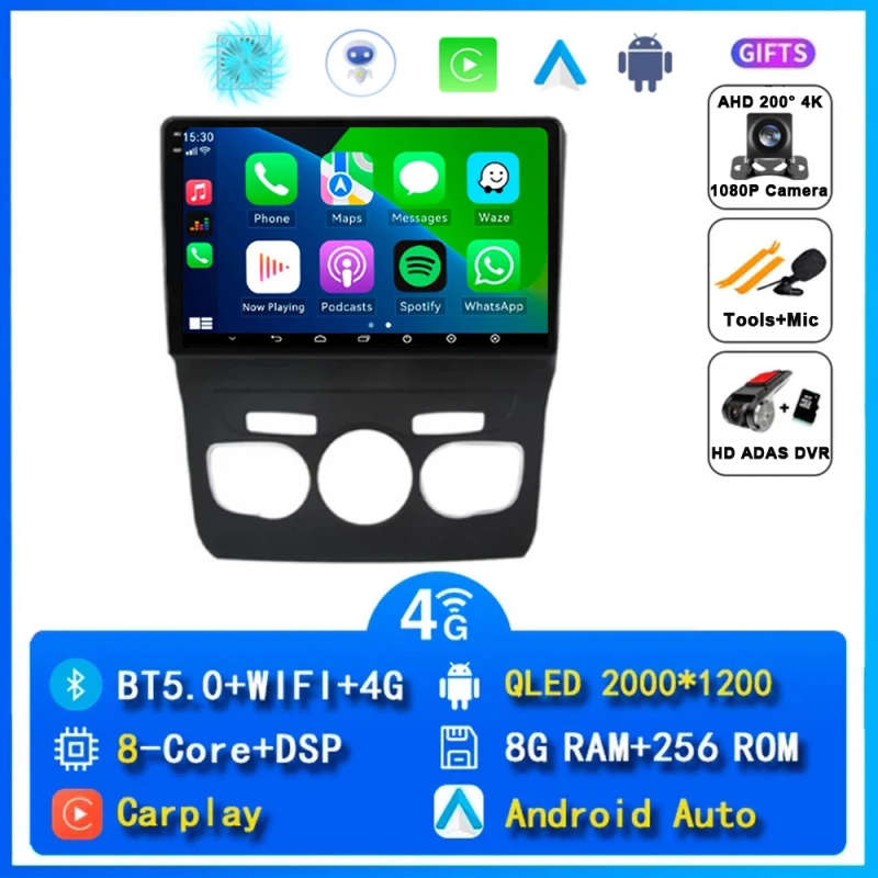 Android 14 Carplay Car Radio For Citroen C4 C4L DS4 2013 2014 2015 2016 2017 Navigation GPS Multi...