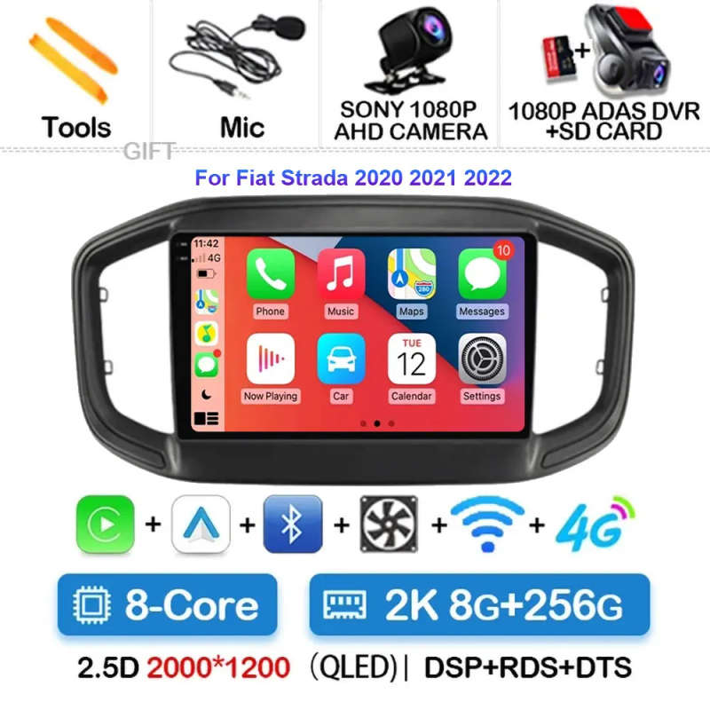 Android 14 Carplay Car Radio For Fiat Strada 2020 2021 2022 Navigation GPS Multimedia Player ster...