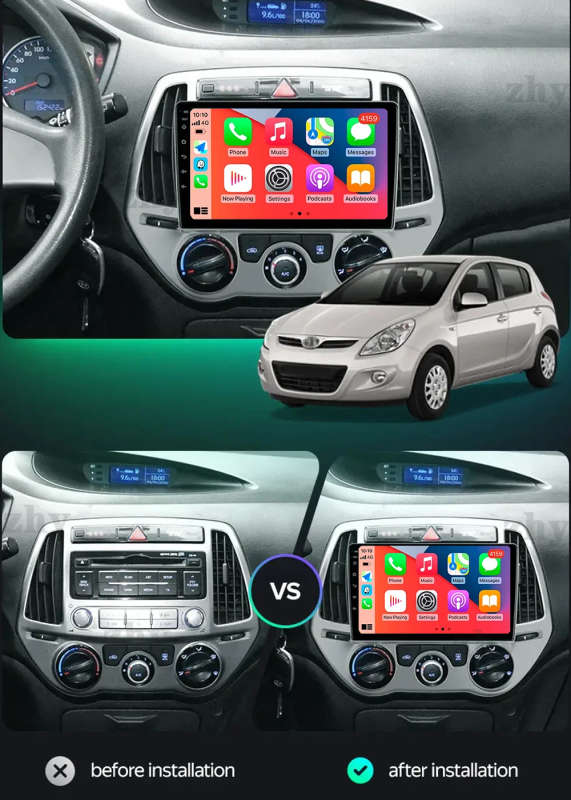 Android 14 Carplay Car Radio For Hyundai i20 2012 2013 2014 Navigation Multimedia Player Stereo W...