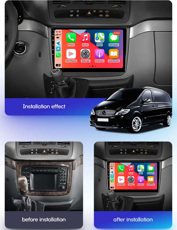 Android 14 Carplay Car Radio For Mercedes-Benz Vito 2 W639 2003 - 2015 Navigation GPS Multimedia ...