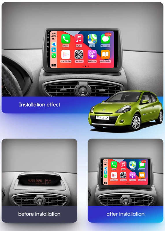 Android 14 Carplay Car Radio For Renault Clio 3 CLIO 3 2005 2006 2007 - 2014 Navigation GPS Multi...