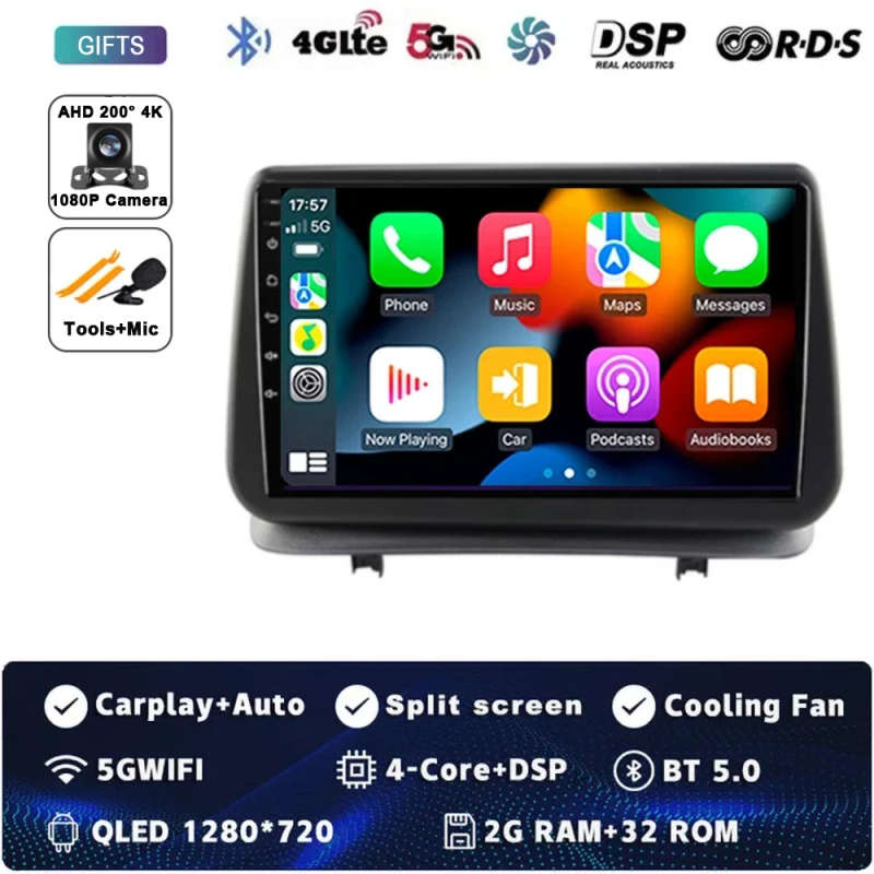 Android 14 Carplay Car Radio For Renault Clio 3 CLIO 3 2005 2006 2007 - 2014 Navigation GPS Multi...