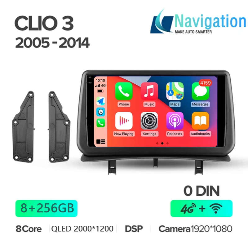 Android 14 Carplay Car Radio For Renault Clio 3 CLIO 3 2005 2006 2007 - 2014 Navigation GPS Multi...
