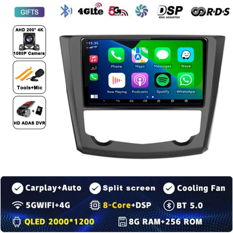 Android 14 Carplay Car Radio For Renault Kadjar 2015 - 2019 Navigation Multimedia Player Stereo W...
