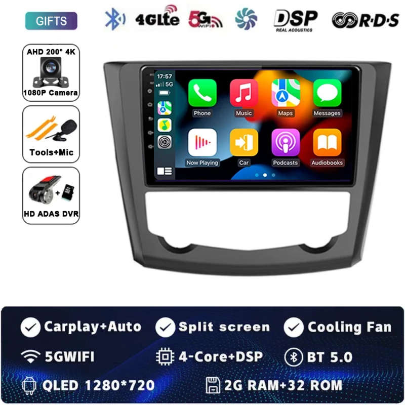 Android 14 Carplay Car Radio For Renault Kadjar 2015 - 2019 Navigation Multimedia Player Stereo W...