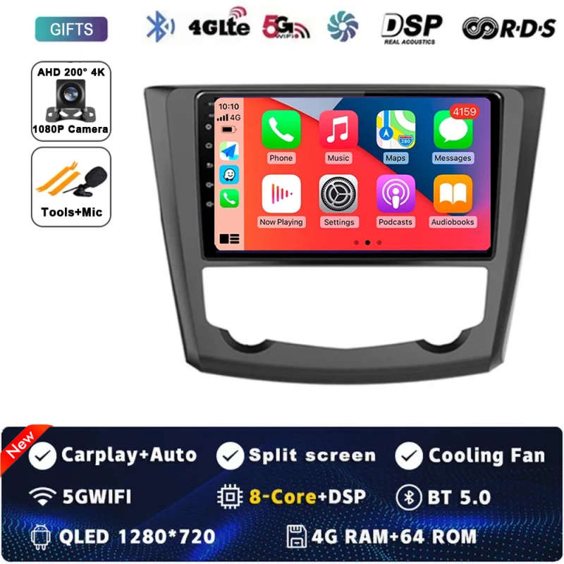 Android 14 Carplay Car Radio For Renault Kadjar 2015 - 2019 Navigation Multimedia Player Stereo W...