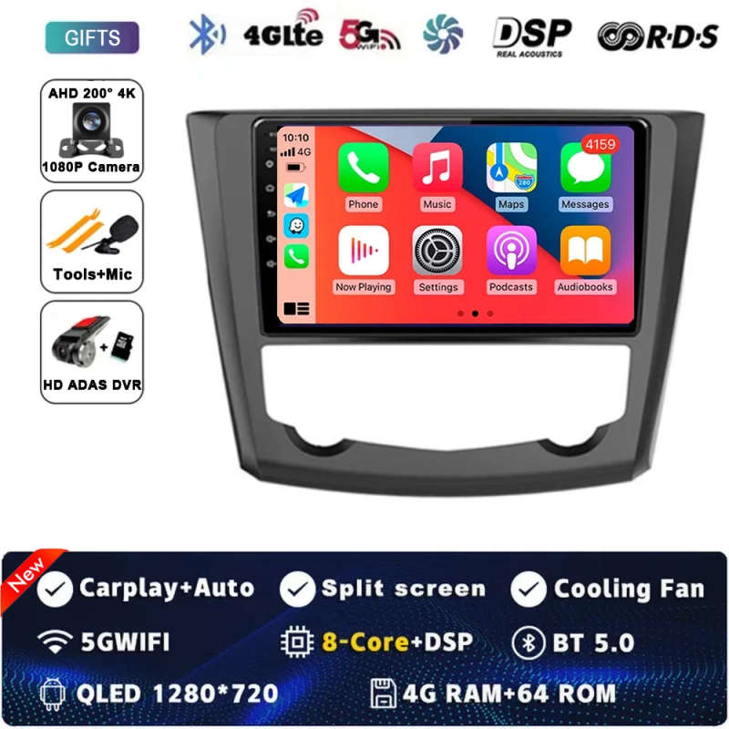 Android 14 Carplay Car Radio For Renault Kadjar 2015 - 2019 Navigation Multimedia Player Stereo W...