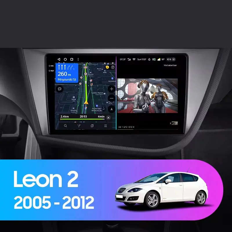 Android 14 Carplay Car Radio For Seat Leon 2 MK2 2005 2006 2007 - 2012 Navigation GPS Multimedia ...