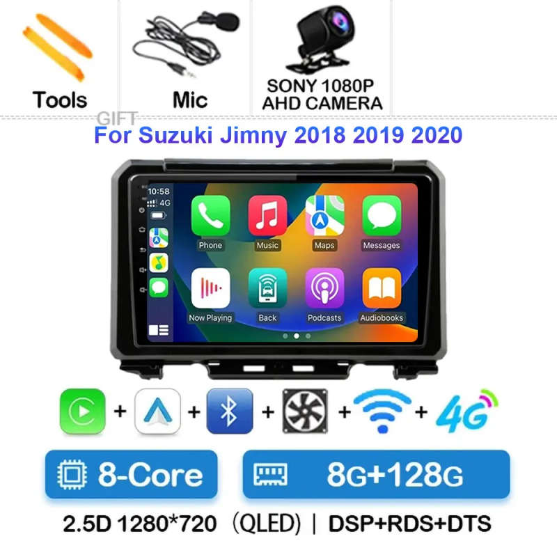 Android 14 Carplay Car Radio For Suzuki Jimny 2018 2019 2020 Navigation GPS Multimedia Player ste...