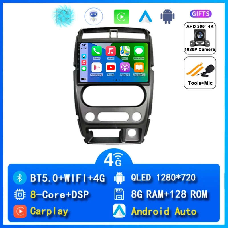 Android 14 Carplay Car Radio For Suzuki Jimny 3 2005 - 2019 Navigation GPS Multimedia Player Ster...