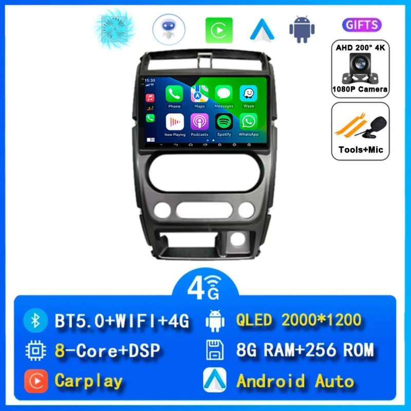 Android 14 Carplay Car Radio For Suzuki Jimny 3 2005 - 2019 Navigation GPS Multimedia Player Ster...