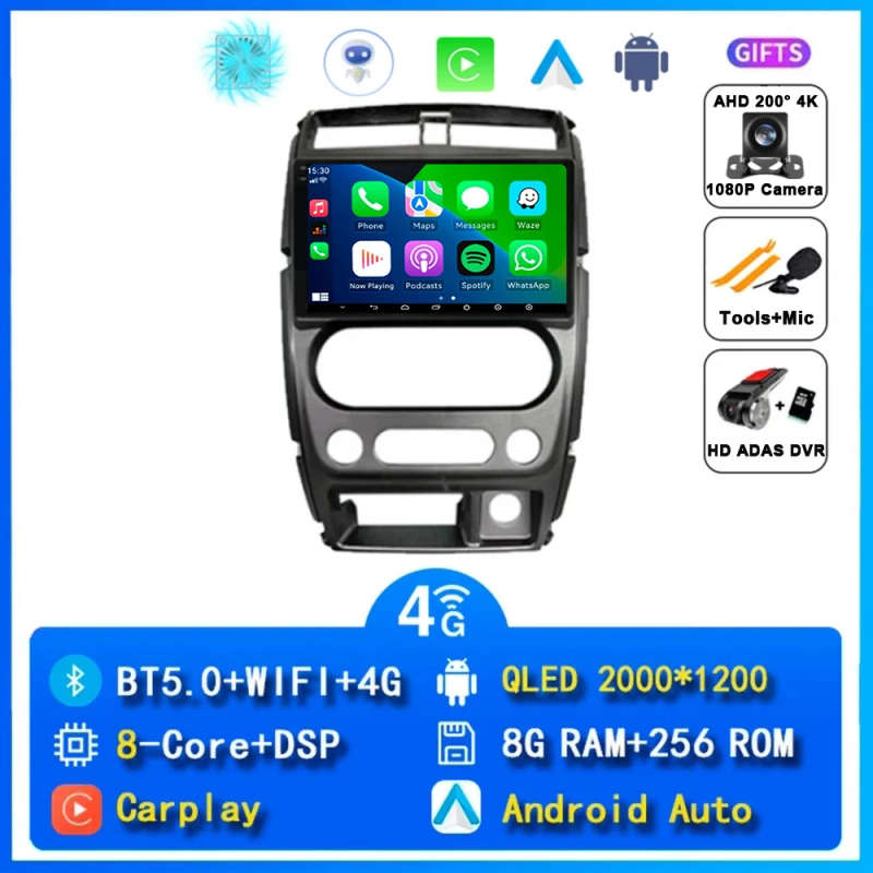 Android 14 Carplay Car Radio For Suzuki Jimny 3 2005 - 2019 Navigation GPS Multimedia Player Ster...